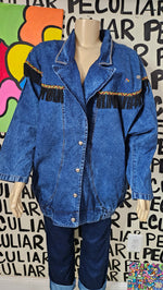 Load image into Gallery viewer, Denim Tribal Jacket
