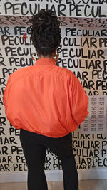 Load image into Gallery viewer, Orange Puff Bomber Jacket
