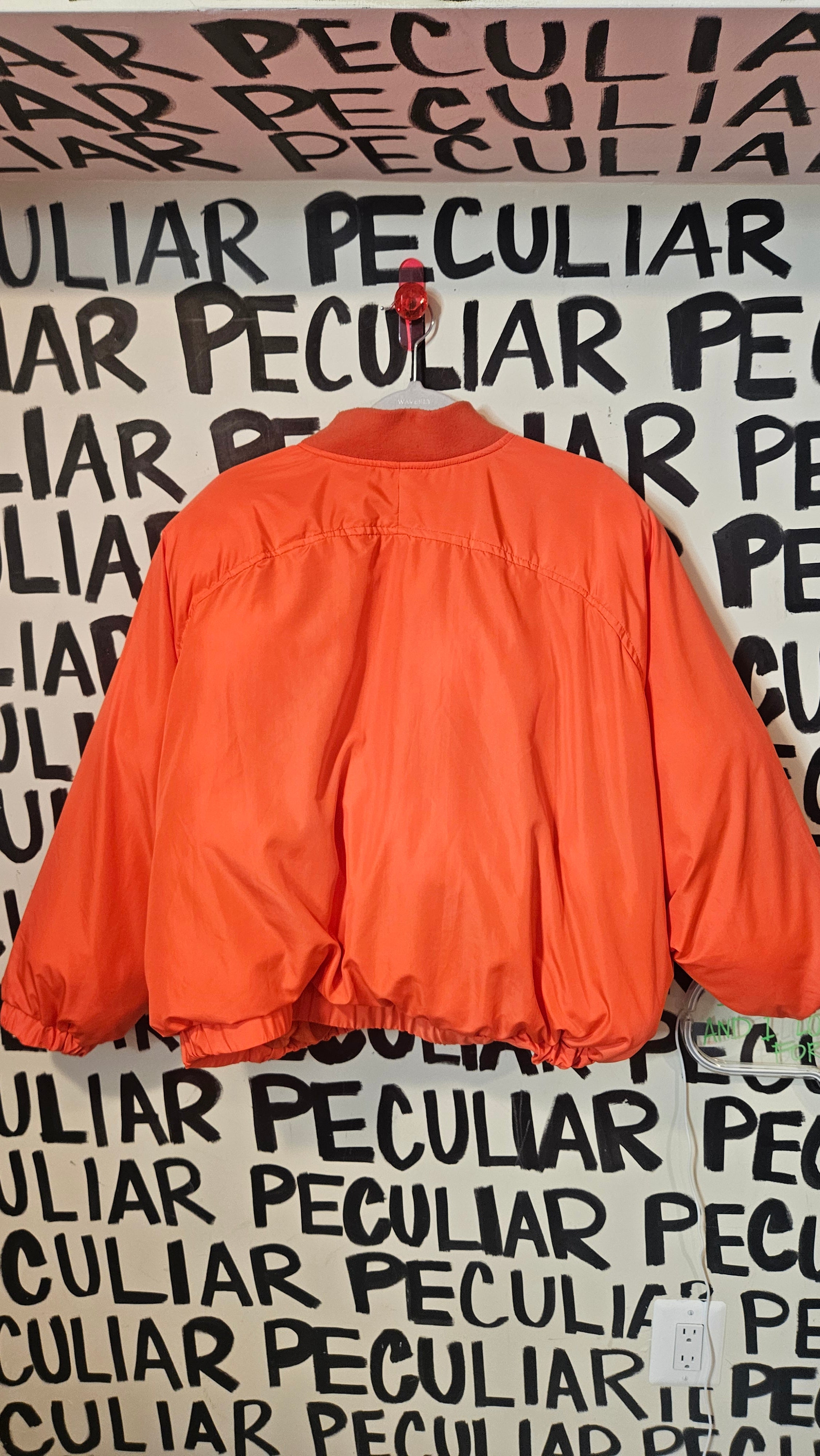 Orange Puff Bomber Jacket