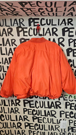 Load image into Gallery viewer, Orange Puff Bomber Jacket
