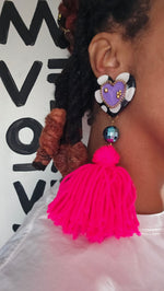 Load image into Gallery viewer, I ♡ YOU Tassel Earrings
