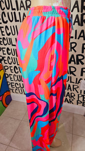 Color swirl pants