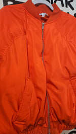 Load image into Gallery viewer, Orange Puff Bomber Jacket
