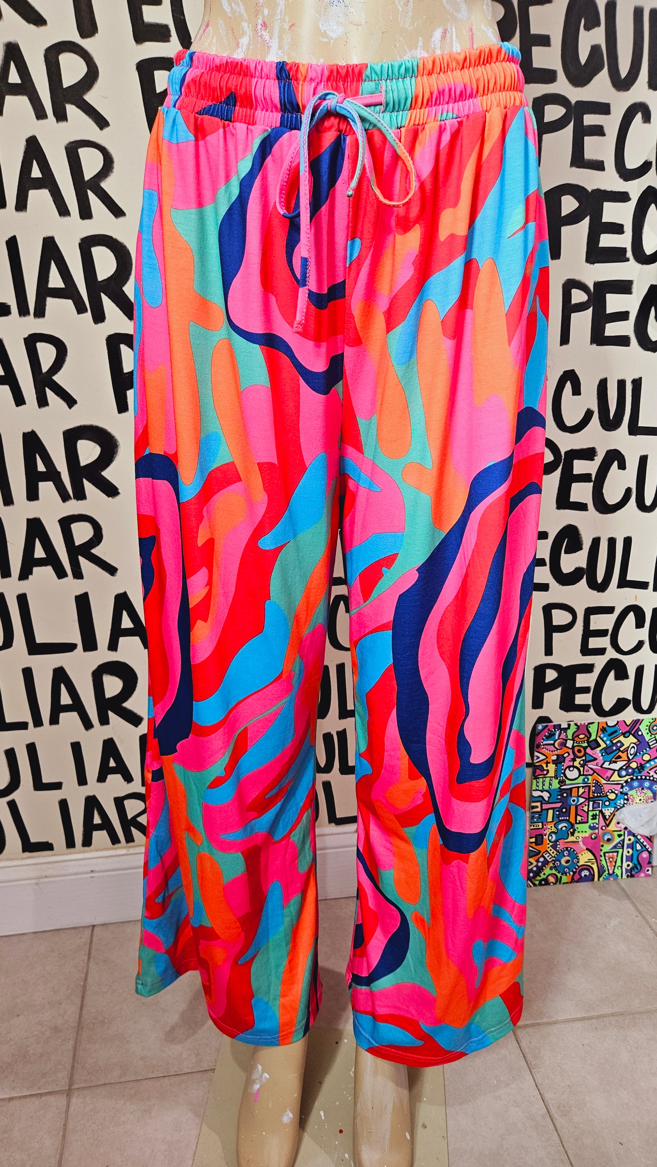 Color swirl pants