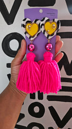 Load image into Gallery viewer, I ♡ YOU Tassel Earrings
