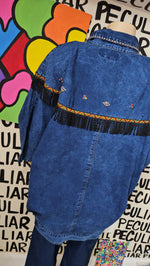 Load image into Gallery viewer, Denim Tribal Jacket
