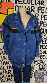 Load image into Gallery viewer, Denim Tribal Jacket
