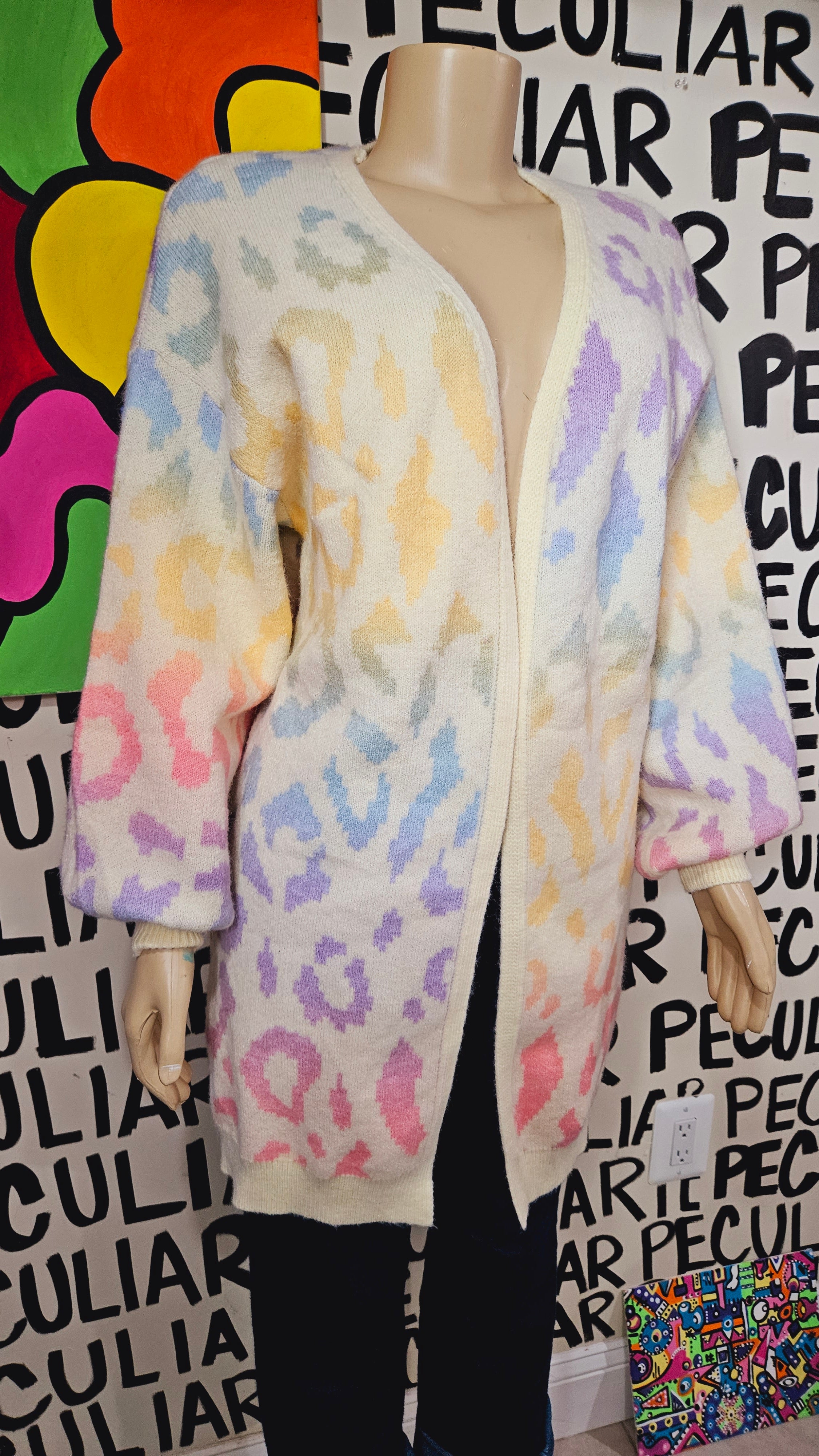 Rainbow Animal Print Cardigan