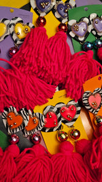 Load image into Gallery viewer, I ♡ YOU Tassel Earrings
