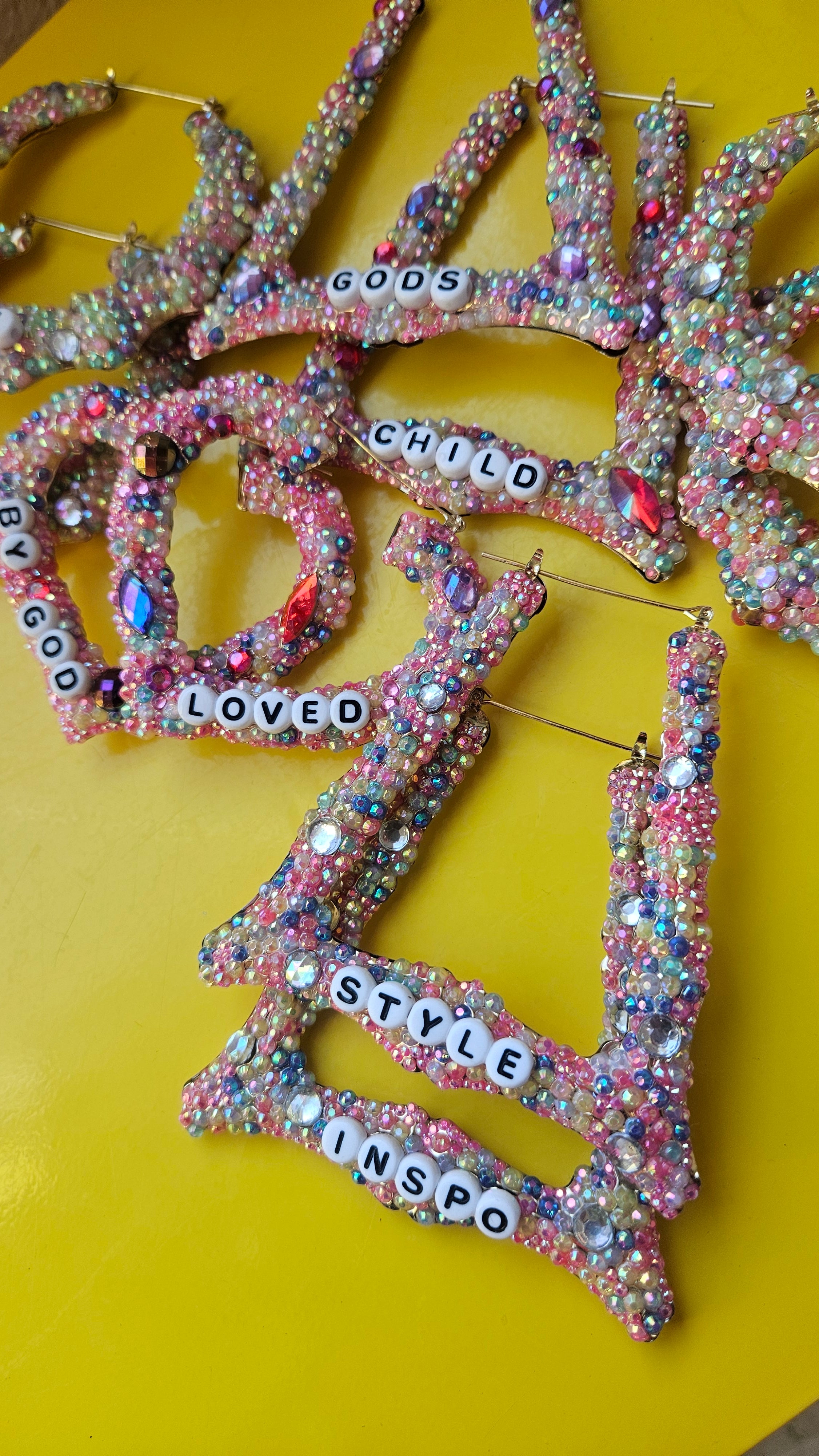Treasured Gem Bamboo Earrings