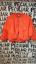 Load image into Gallery viewer, Orange Puff Bomber Jacket
