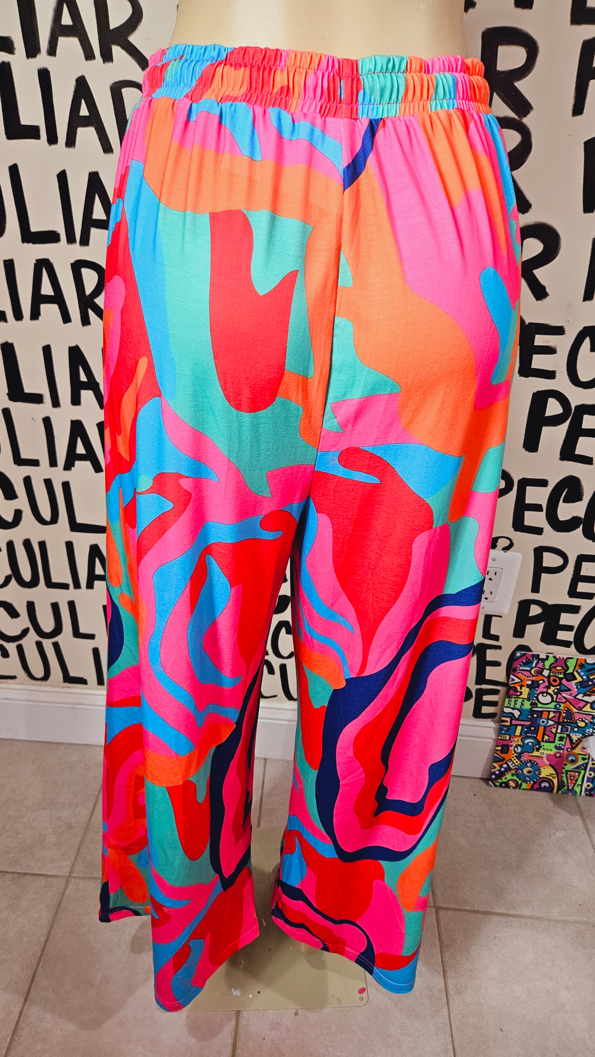 Color swirl pants