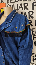 Load image into Gallery viewer, Denim Tribal Jacket
