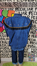 Load image into Gallery viewer, Denim Tribal Jacket
