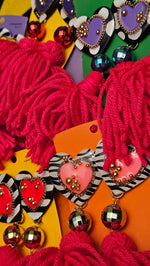 Load image into Gallery viewer, I ♡ YOU Tassel Earrings
