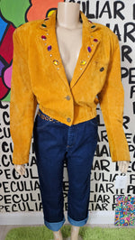 Load image into Gallery viewer, Mustard Cropped Jacket
