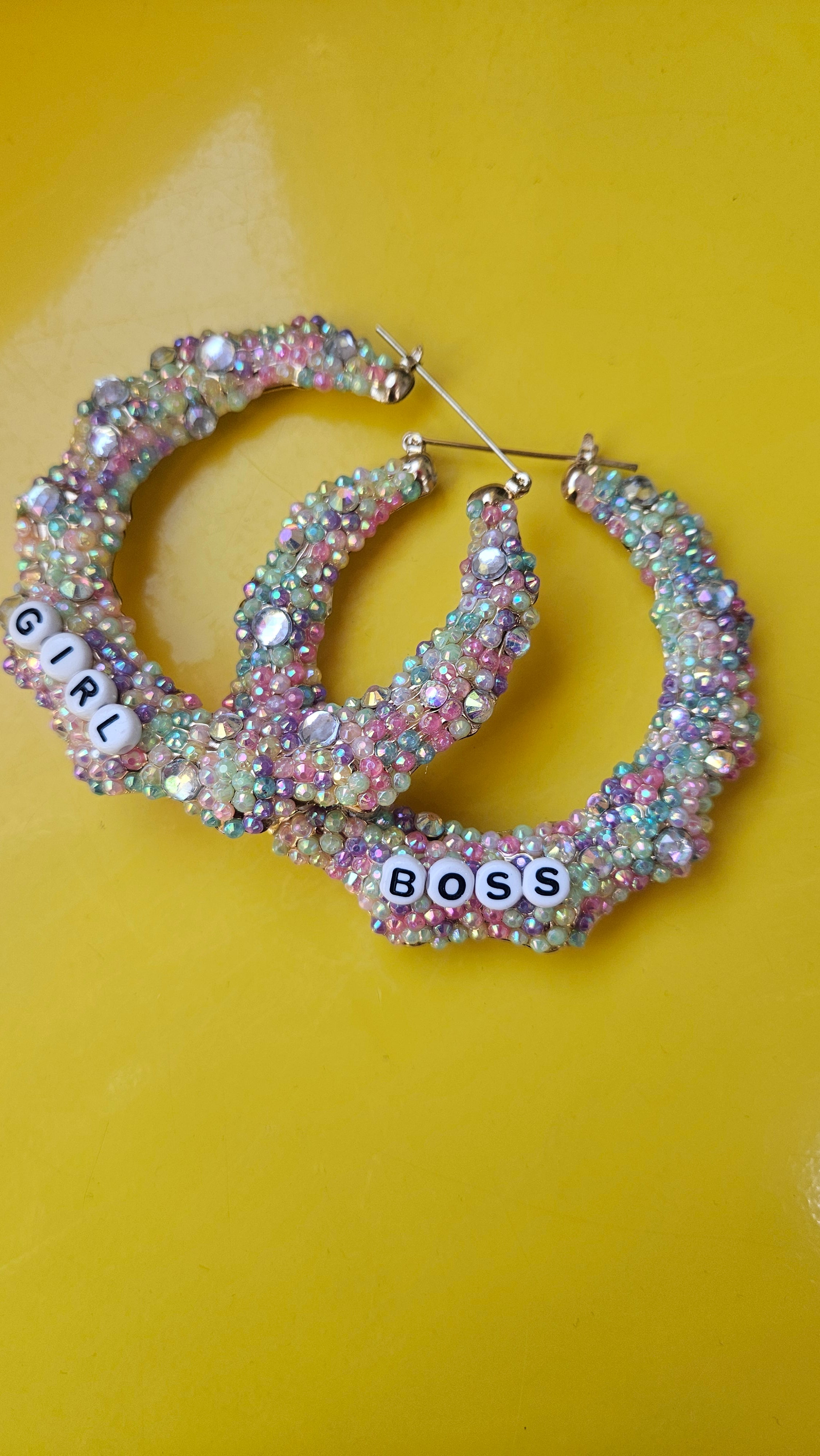 Treasured Gem Bamboo Earrings