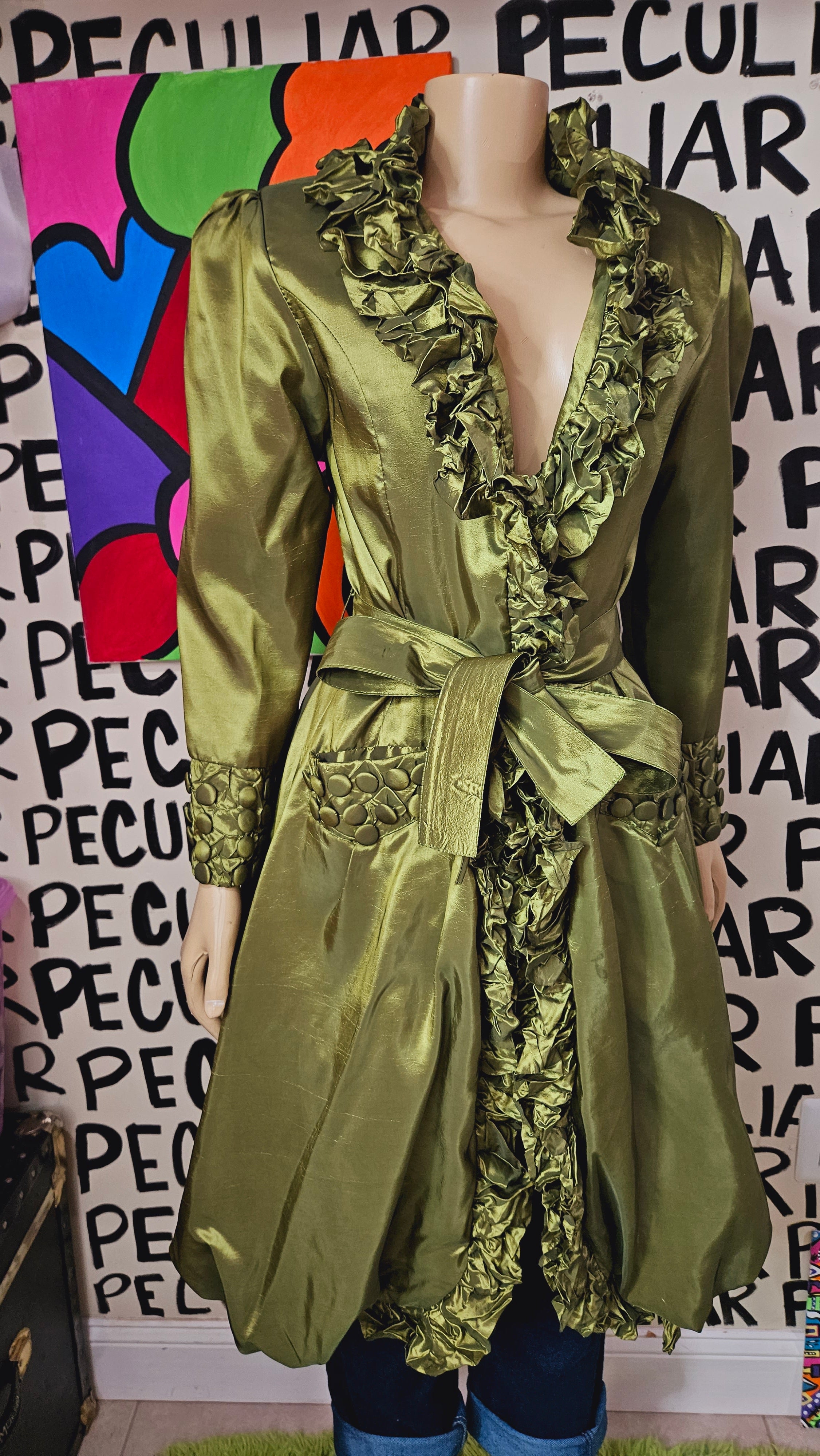 Metallic Olive Coat