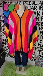 Load image into Gallery viewer, 70s Striped Poncho
