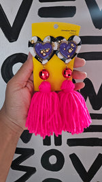 Load image into Gallery viewer, I ♡ YOU Tassel Earrings
