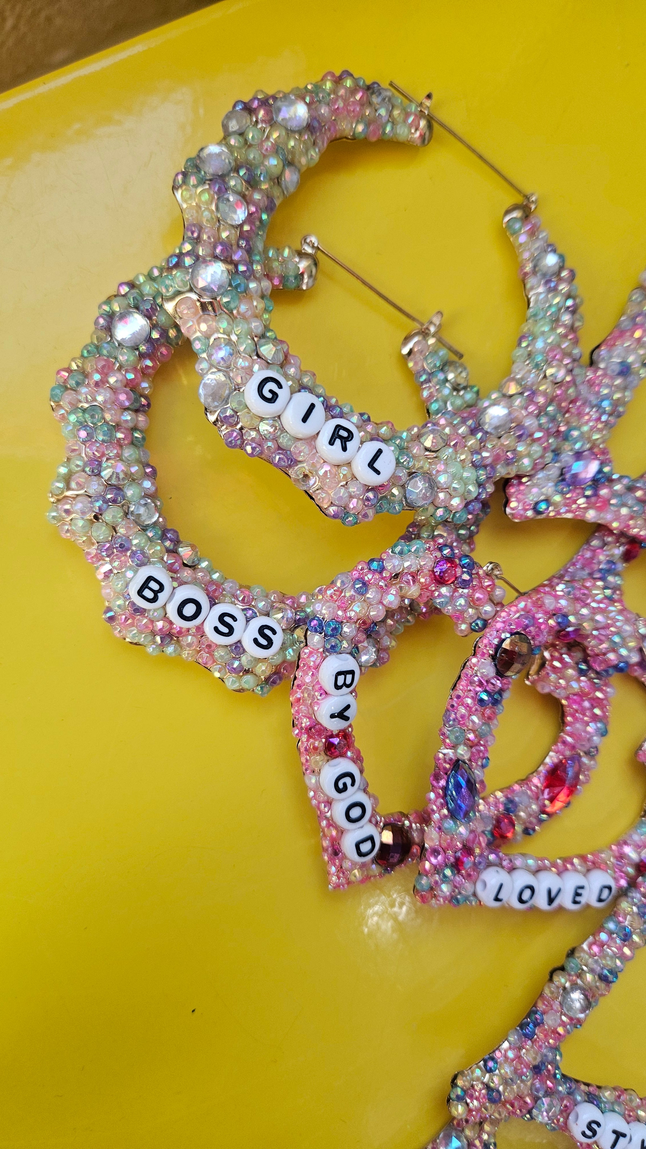 Treasured Gem Bamboo Earrings