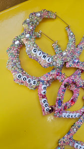 Treasured Gem Bamboo Earrings