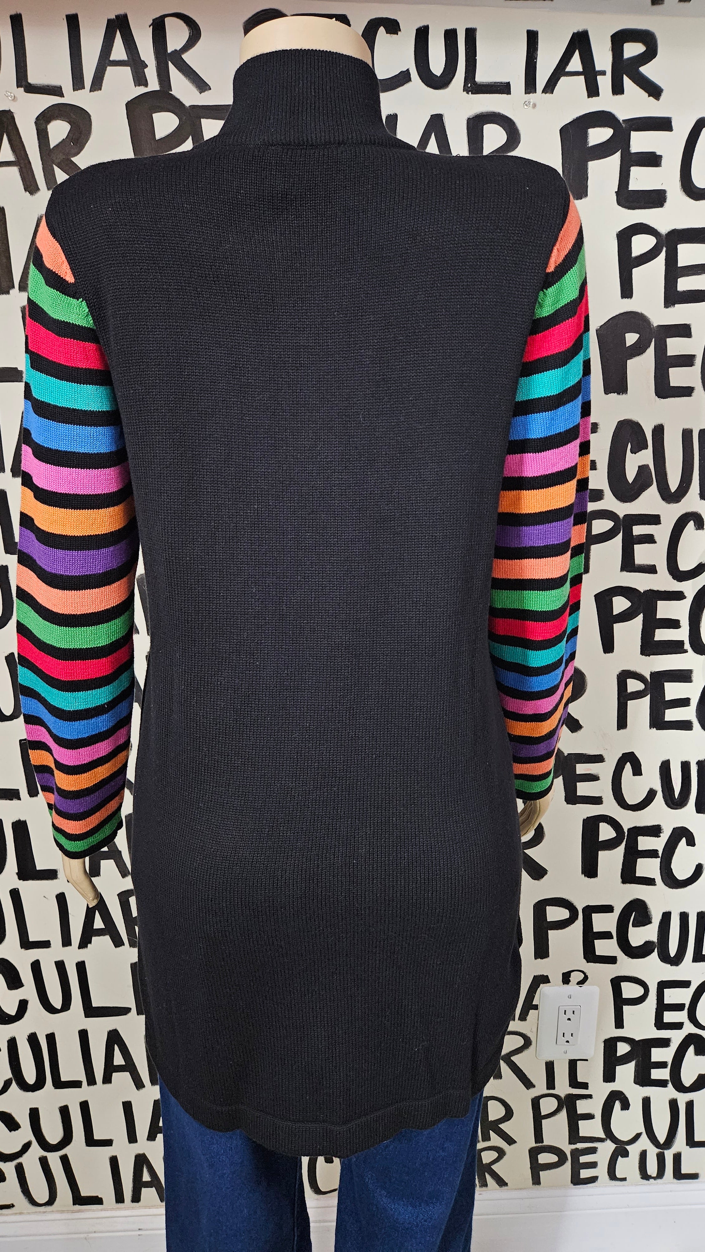 Color Stripe Cardigan Sweater