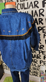 Load image into Gallery viewer, Denim Tribal Jacket
