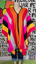 Load image into Gallery viewer, 70s Striped Poncho
