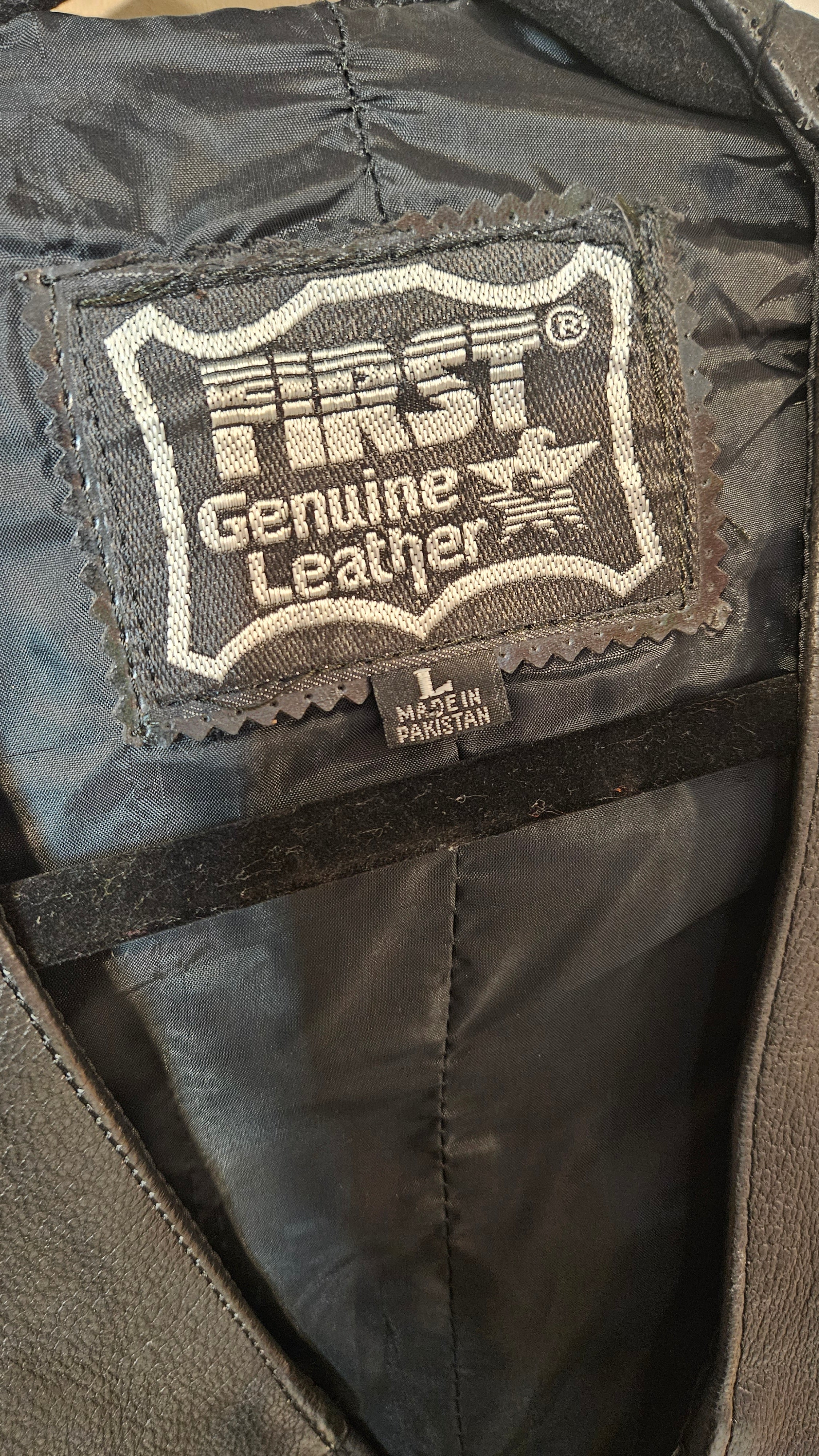 First Genuine Leather Biker Vest