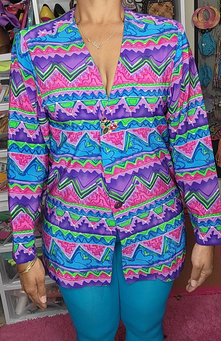 Poppin Aztec Vintage Blazer