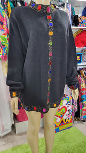 Tangie Vintage Jeweled Sweater