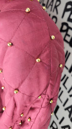 Load image into Gallery viewer, Wine Studded Silk Bomber
