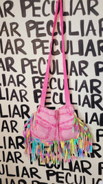 Load image into Gallery viewer, Pinky Jean Fringe Purse
