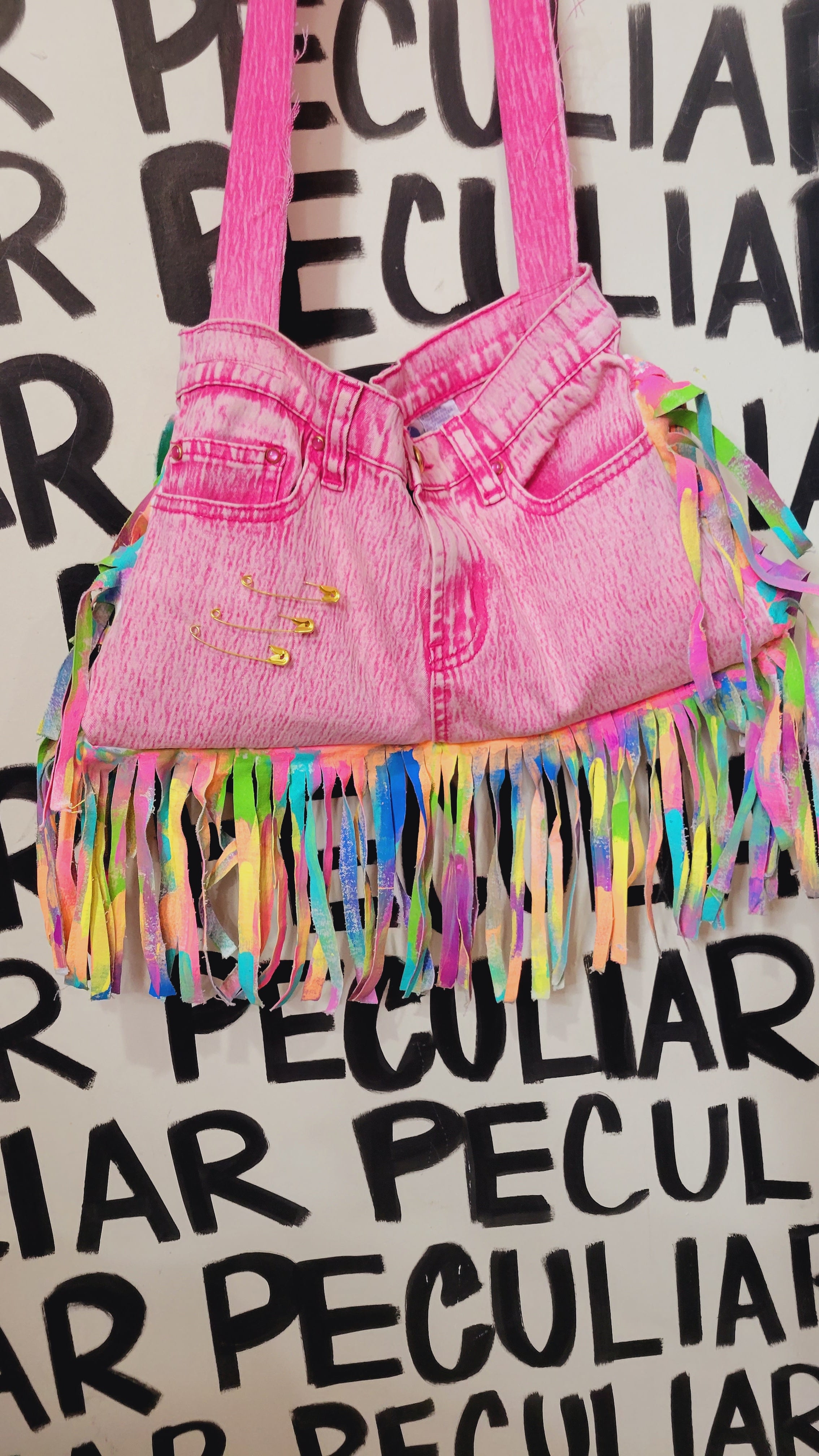 Pinky Jean Fringe Purse