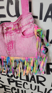 Pinky Jean Fringe Purse