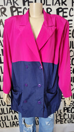 Load image into Gallery viewer, Pink on Blue Blazer
