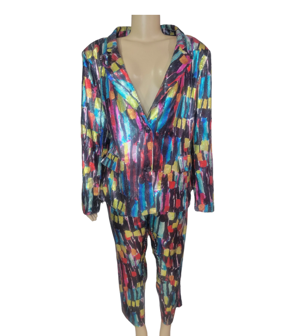 Multicolored Sequin Suit